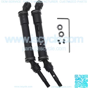 Kqiang 1 Pair RC CVD Steel Front Drive Shaft Axle Transmission Axle Join Compatible with 1/10 Traxxas Slash 4X4 Rustler VXL Stampede 4X4 VXL
