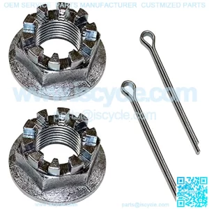 Set Of 2 Rear Axel Castle Nuts & Pins Compatible With Honda Trx300 Fourtrax 300 1988-2000