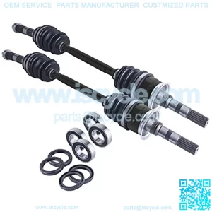 front cv axles wheel bearings & seals set compatible with Kawasaki Mule 2510/3010/4010 1998 1999 2000 2001 2002 2003 2004 2005 2006 2007 2008 2009 2010 2011 2012 2013 2014 2015-2018