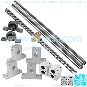 Industrial Combination, 500mm Horizontal Optical Axis & 8mm Lead Screw Dual Rail Shaft Support Pillow Block Bearings & Flexible Shaft Coupling Set of 15