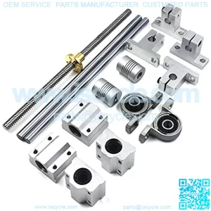200mm Horizontal Optical Axis & 8mm Lead Screw Dual Rail Shaft Support Pillow Block Bearings & Flexible Shaft Coupling for digital coordinate measuring equipment Set of 15