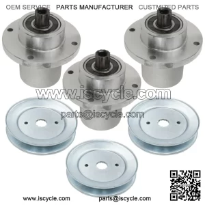 54" Deck Spindles with 5.78" OD Pulleys for Hustler RD Fastrak FR691 FT691 Mower