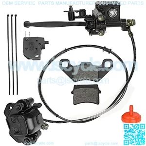 Left Hydraulic Brake Master Cylinder Caliper Assembly for 50cc 70cc 90cc 110cc 125cc Taotao Coolster Vitacci Peace SunL RPS Roketa Kazuma Jetmoto BMS Baja NST Icebear Chinese ATV Quad 4 Wheeler