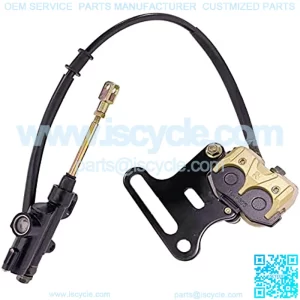 Rear Disc Hydraulic Brake Assembly Caliper Brake Master Cylinder Assembly for 50cc 90cc 110ccc 125cc ATV Dirt Bike Go Kart Quad (Golden)
