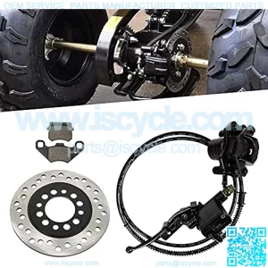 Rear Brake Master Cylinder Caliper Assembly with Disc Brake Rotor Compatible with Roketa Kazuma Taotao SUNL ATV Jetmoto BMS Baja Coolster SSR ATV Quad 50CC 70CC 90CC 110CC 125CC