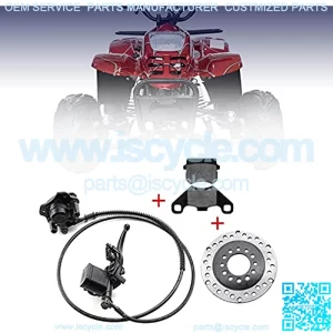 ATV Brake Master Cylinder Caliper Assembly with Disc Brake Rotor Replacement Fit for Compatible with 50CC 70CC 90CC 110CC ATV Quad