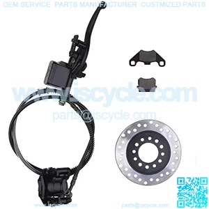Brake Master Cylinder Caliper Assembly Left Hydraulic with Disc Brake Rotor Replacement for Roketa Kazuma Taotao SUNL ATV Jetmoto BMS Baja NST Coolster 50CC 70CC 90CC 110CC 125CC 150CC 200CC 250CC