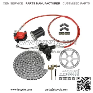 Mini Bike Hydraulic Brake Kit and 35 Chain for Mini Bike Baja Doodle Bug DB30 Blitz Dirt Bug Coleman Motovox Predator 79cc 97cc 100cc 2.8hp Mini Bike Powersports Parts 180mm Disc Brake Rotor