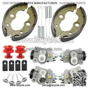 Front Brake Wheel Cylinders w/Shoes Kit for Honda Rancher 350 400 TRX350 TRX400