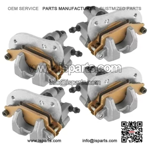 Front & Rear Left & Right Brake Calipers with Pads for Yamaha Grizzly 700 YFM700 2007-2026