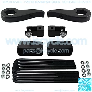 American Automotive - Silverado Sierra 2500HD 3500HD Adjustable 1" - 3" Front Lift Forged Steel Torsion Keys & 2" Rear Lift Kit + Shock Extenders 4WD 4x4 8-Lug