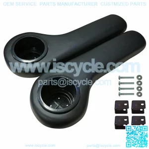BLACK Golf Cart Cup Holder Rear Seat Arm Rest Cushion - Fits / / Yamaha