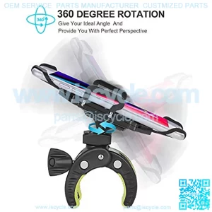 Bike Phone Mount Holder Motorcycle Cell Phone Mount,Universal Bicycle Handlebar with Rotation Adjustable Cycling Clamp Scooter Phone Clip for iPhone 12,11,X,8,Galaxy S9, S10