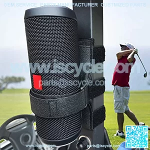 Portable Speaker Mount for Golf Cart Accessories - Adjustable Strap Fits Bluetooth WireleSpeaker Strap Attachment to Railing/Crobar/Frame Black