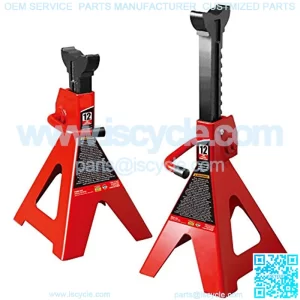 T41202 Torin Steel Jack Stands: 12 Ton (24,000 lb) Capacity, Red, 1 Pair