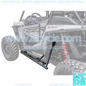 SuperATV Heavy Duty Black Tree Kickers/Nerf Bars for 2014+ Polaris RZR XP 1000/2016+ Polaris RZR XP Turbo | Made of 1.5" Diameter Steel Tubing | UV Resistant Powder-Coat Finish!