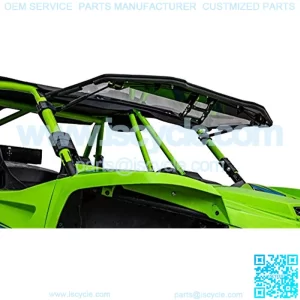 SuperATV Heavy Duty Scratch Resistant Flip Windshield for Textron Wildcat XX (2018+) - 250X Stronger Than Glass!