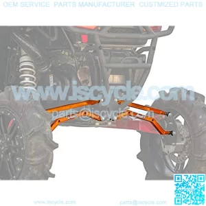 SuperATV Heavy Duty Arched Boxed Rear Radius Arms/Rods for Polaris RZR XP Turbo/XP 4 Turbo (2016+) - Orange | Will Not Fit With Polaris Rear Bumpers