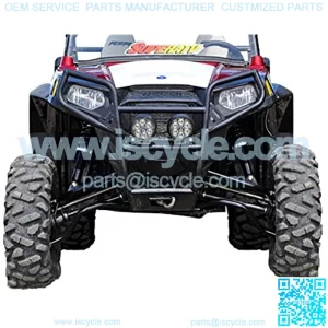 SuperATV Heavy Duty 5" RZR 800 to RZR 800 S 1.5" Offset Suspension Conversion Kit - Black - with Drop Down Shock Brackets for Stock Shocks - Complete Kit with New Rhino 2.0 Axles, A arms and More!