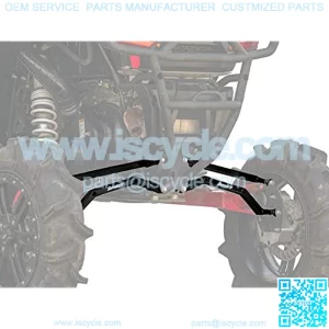 SuperATV Heavy Duty Arched Boxed Rear Radius Arms/Rods for Polaris RZR XP Turbo/XP 4 Turbo (2016+) - Black | Will Not Fit With Polaris Rear Bumpers