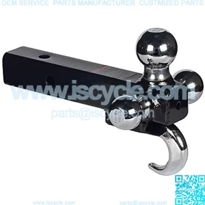 Class III/IV 2" Multiple Ball Mount Tri-Ball with Hook, Hollow Shank, Chrome