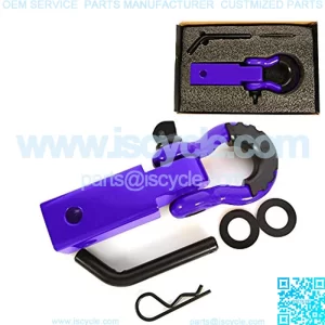 Receiver 2", 35,000 Lbs Break Strength Heavy Duty Receiver with 5/8" Screw Pin, 3/4 Shackle, Towing Accessories for Vehicle Recovery Off-Road, Purple&Purple