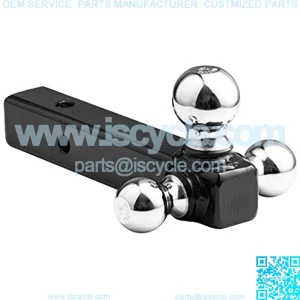 Tri Ball Hitch Mount Receiver 1-7/8?? ?C 2?? & 2-5/16?? Welded Chrome Plated Balls with Hollow Black Powder Coated Drop Hitch | Multi Use