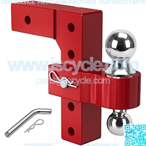 Adjustable Trailer Hitch Ball Mount w/Forged Aluminum Shank, 8-Inch Drop/Rise, Fits 2.5-Inch Receiver, 2" & 2-5/16" Combo Aluminum Tow Balls with Double Stainless Steel Pins