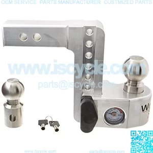 WS6-2, 6" Drop Hitch w/ 2" Shank/Shaft, Adjustable Aluminum Trailer Hitch & Ball Mount w/ Built-in Scale, 2 Stainless Steel Balls (2" & 2-5/16") and a Double-pin Key Lock