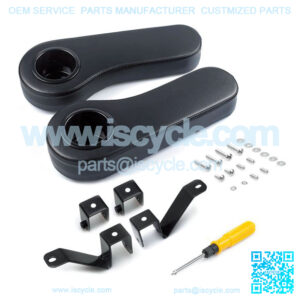 Universal Custom Colors Rear Arm Rest Set with Cup Holder - Black