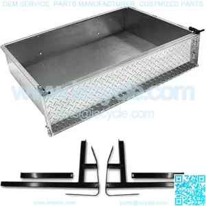 Aluminum Cargo Box Kit for EZGO TXT / T48 / Valor (94.5-Up) Golf Cart Models