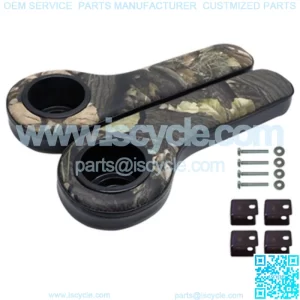 Padded Rear Seat Armrest with Cup Holder - Camo/Black - for Golf Cart