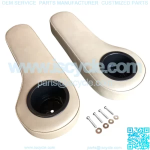 Club Car Precedent Golf Cart Rear Seat Arm Rest Cushion Cup Holder - Beige/Buff