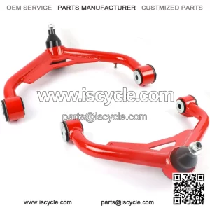 Front Upper Control Arms fit for 2000-2010 Silverado 2500HD, 3500HD, 2-4" Suspension Adjustable Control Arms with ball joint fit for 2000-2010 Sierra 2500HD 3500HD Replaces (Pair, Red)