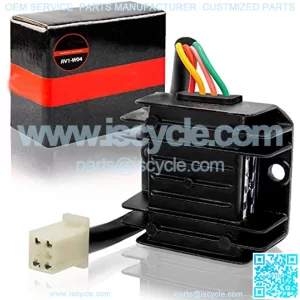 1PZ RV1-W04 4 Wire 12V Voltage Regulator Replacement for CG 125cc 200cc 250cc and GY6 50cc 60cc 80cc 125cc 150cc ATV Dirt Bike Go Kart Moped and Scooter