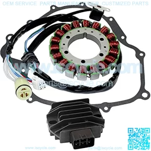 Stator & Regulator Rectifier Compatible With Yamaha Grizzly 660 Yfm660 2002-2008 Ww/Gasket