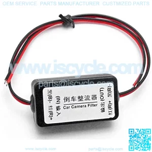 Qiilu 12V Car Rearview Camera Power Relay Capacitor Filter Rectifier for Cars to Stabilized 12V Power to The Rear Camera