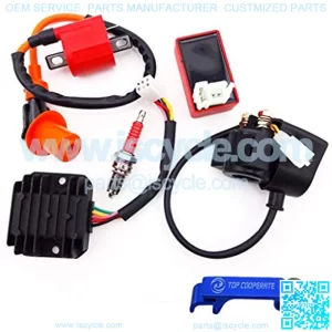 TC-Motor 6 Pin AC CDI Box Ignition Coil Spark Plug Solenoid Relay Regulator Rectifier For 150cc 200cc 250cc ATV Quad