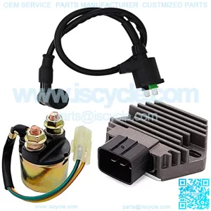 Voltage Regulator Rectifier,Starter Solenoid Relay and Ignition Coil for Honda Rancher 350 TRX350FE TRX350FM TRX350TE TRX350TM TRX450 TRX450ES 2000-2006(3 Pcs)