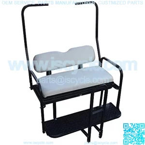 Performance Plus Carts Club Car DS Golf Cart Flip Folding Rear Back Seat Kit Diamond Plate - Off White