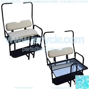 Performance Plus Carts Club Car DS Golf Cart Rear Flip Back Seat Kit for 1982-2000.5 - Factory Buff - Light Tan