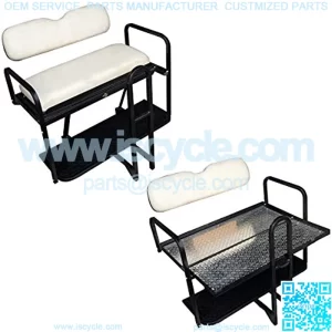 Performance Plus Carts Club Car Precedent Golf Cart Rear Flip Back Seat Kit - Factory Off White