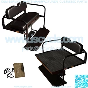 Performance Plus Carts Club Car DS Golf Cart Flip Folding Rear Back Seat Kit - Black