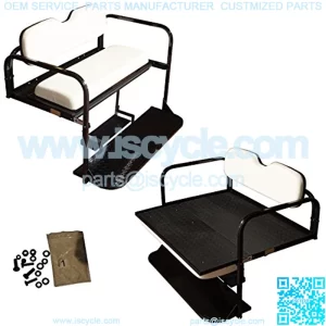 Performance Plus Carts Club Car Precedent Golf Cart Flip Folding Rear Back Seat Kit - Off White Cushions