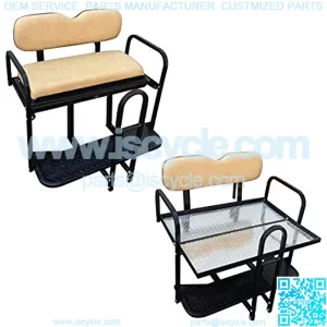 Performance Plus Carts TXT Golf Cart Rear Flip Back Seat Kit - Factory Tan (Fits 1995-2013)