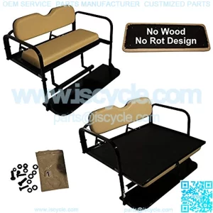 Performance Plus Carts Club Car DS Golf Cart Flip Folding Rear Back Seat Kit - Buff