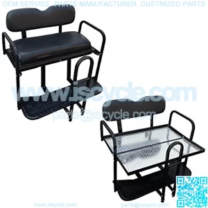 TXT Golf Cart Rear Flip Back Seat Kit - Factory Black
