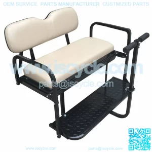 Yamaha Drive (G29) Golf Cart Rear Seat Kit - Santone (Matches Factory front seats) - Flip Seat w/ Cargo Bed & FREE Grab Bar