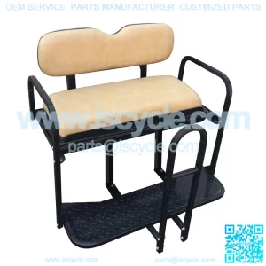 Golf Cart Rear Seat Kit - Color - Flip Seat w/ Cargo Bed & FREE Grab Bar