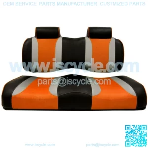Front Golf Cart Seat Cushions in Orange/Silver/Black (Fits all Carts!)